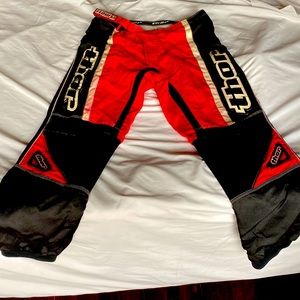 Red black and white riding pants for motorcycles women’s small
